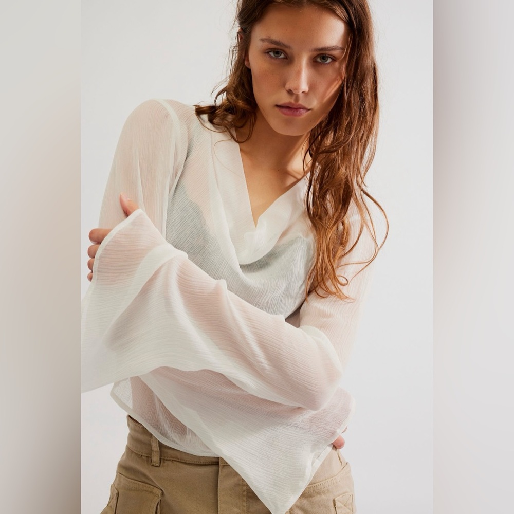 Free People Plisse Please Pullover